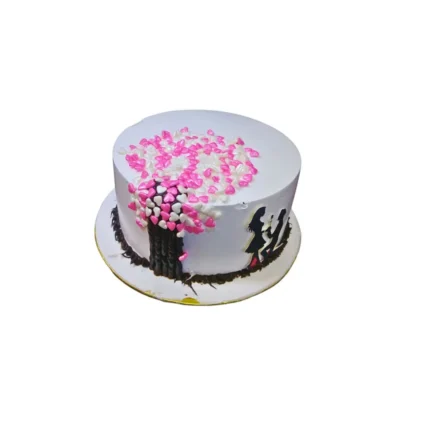 Tree Heart Anniversary Cake